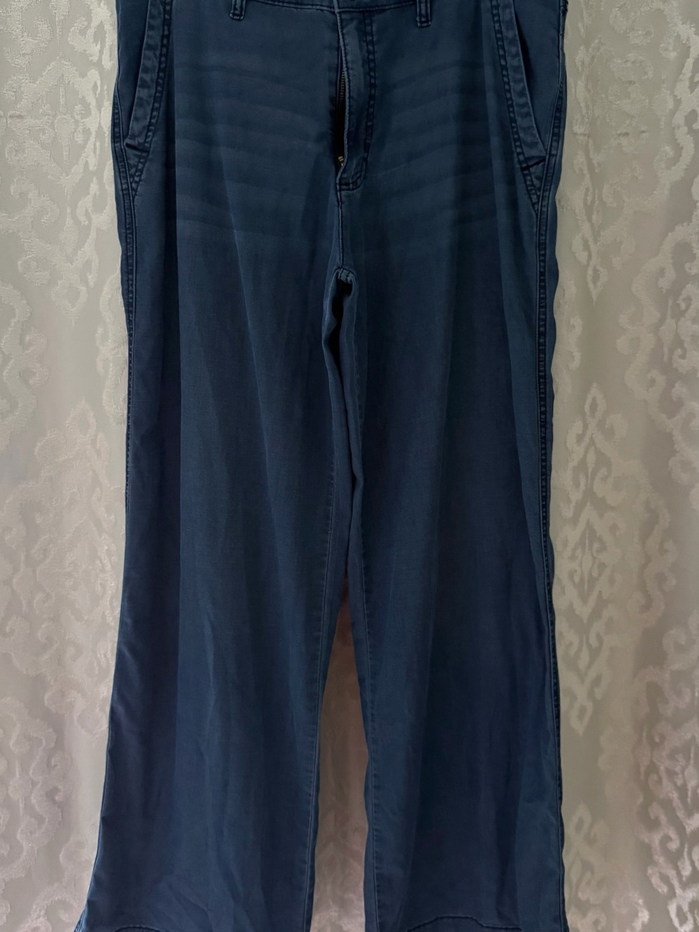 Nine West Wide Leg Indigo Tencel-Look Pants
